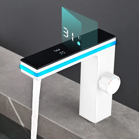 Led-equipped basin faucet