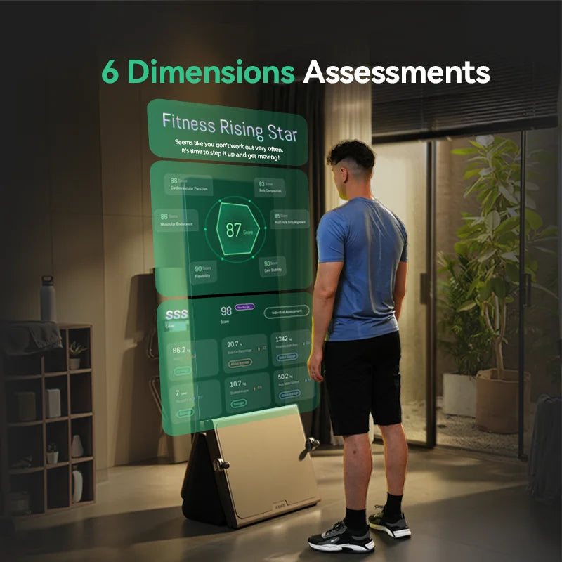 AEKE K1 Professional Smart Gym Mirror - All-in-One Home Training Touchscreen with Pilates Ring