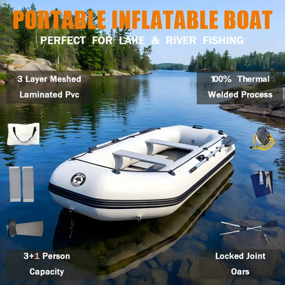 Solar Marine 4-Person Inflatable Banana Boat Towable Tube – Heavy Duty PVC Water Skiing Raft 8.8FT