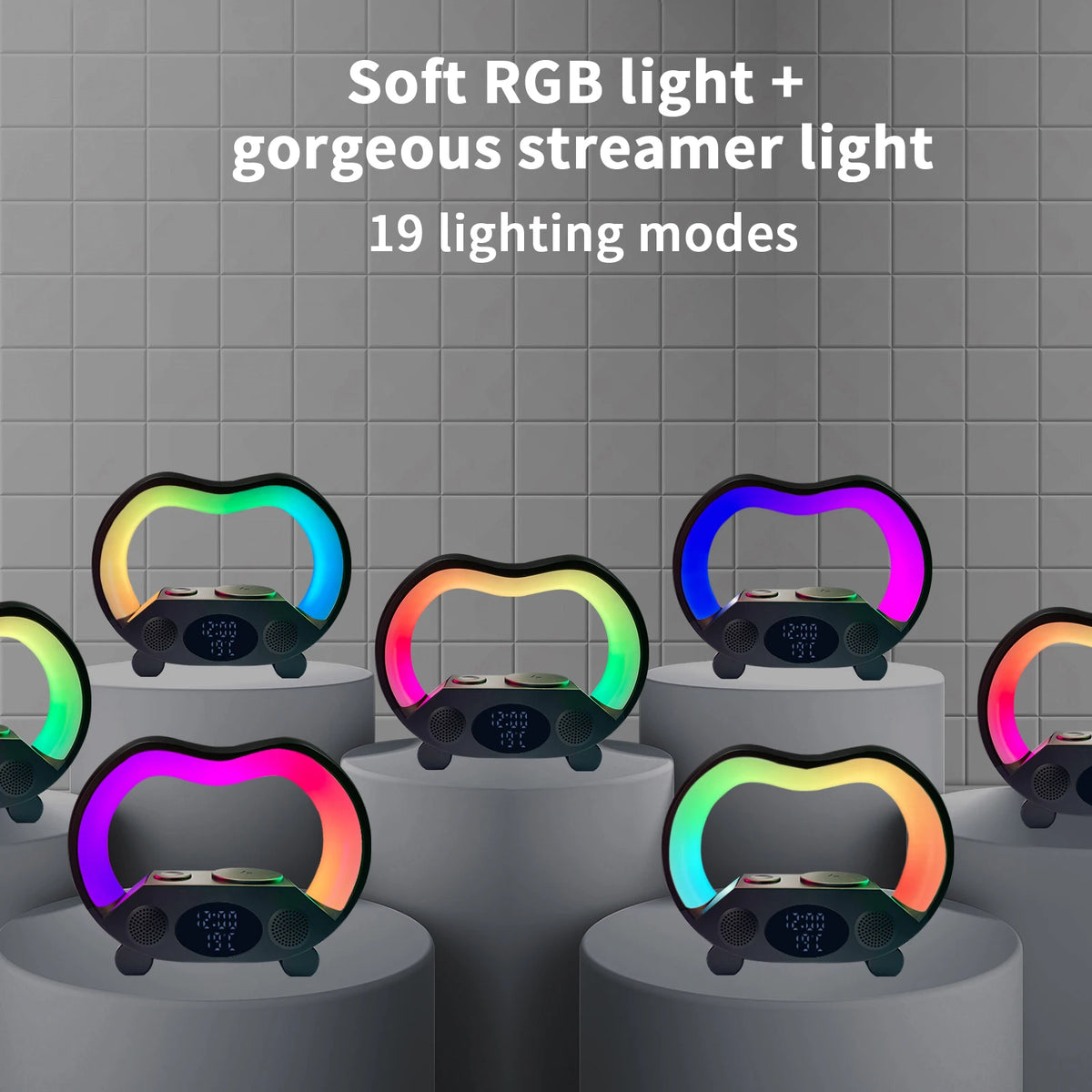 All-in-One Wireless Charging Station with RGB Night Light, Speaker & Smart Alarm