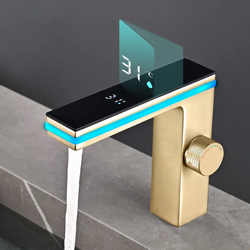 Led-equipped basin faucet