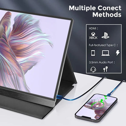 15.6” Ultra-Slim Portable Monitor – FHD 1080P IPS, 60Hz, USB-C, Dual Speakers