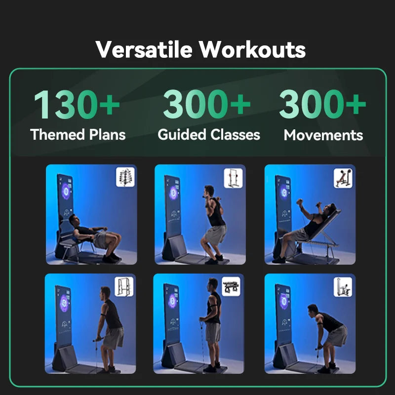 AEKE K1 Professional Smart Gym Mirror - All-in-One Home Training Touchscreen with Pilates Ring