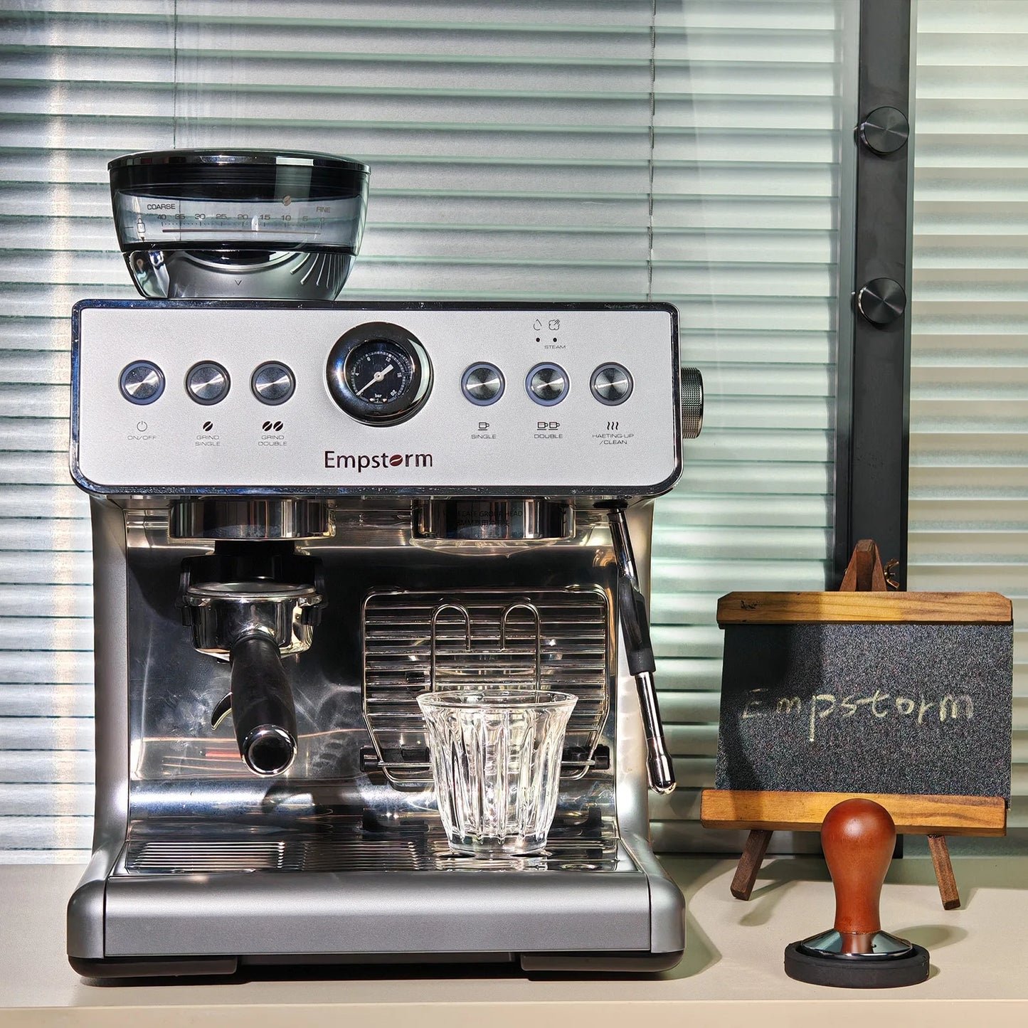 Empstorm Semi-Automatic Espresso Coffee Machine 20 Bar – 1450W Stainless Steel 304 Coffee Maker with 3L Tank (EM-21M)
