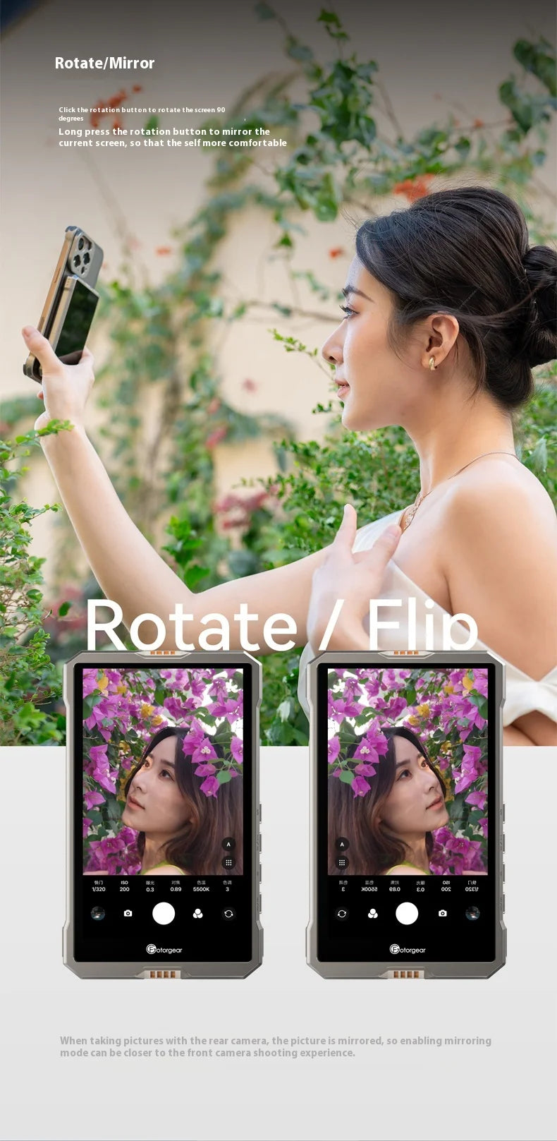 Wireless Magnetic Selfie Display for Mobile Phone.