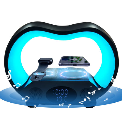 All-in-One Wireless Charging Station with RGB Night Light, Speaker & Smart Alarm