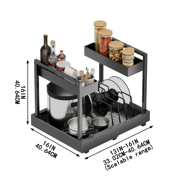 Adjustable Pull-Out Under Sink Organizer - Maximize Cabinet Space