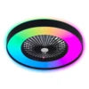 23" Smart Ceiling Fan with RGB LED Light – Black