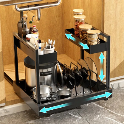 Adjustable Pull-Out Under Sink Organizer - Maximize Cabinet Space