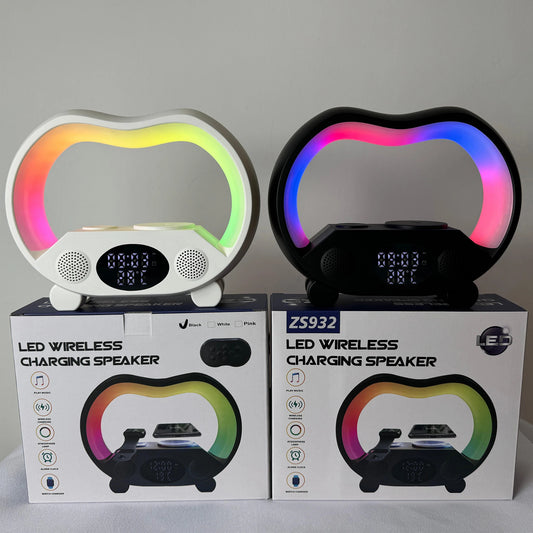 All-in-One Wireless Charging Station with RGB Night Light, Speaker & Smart Alarm