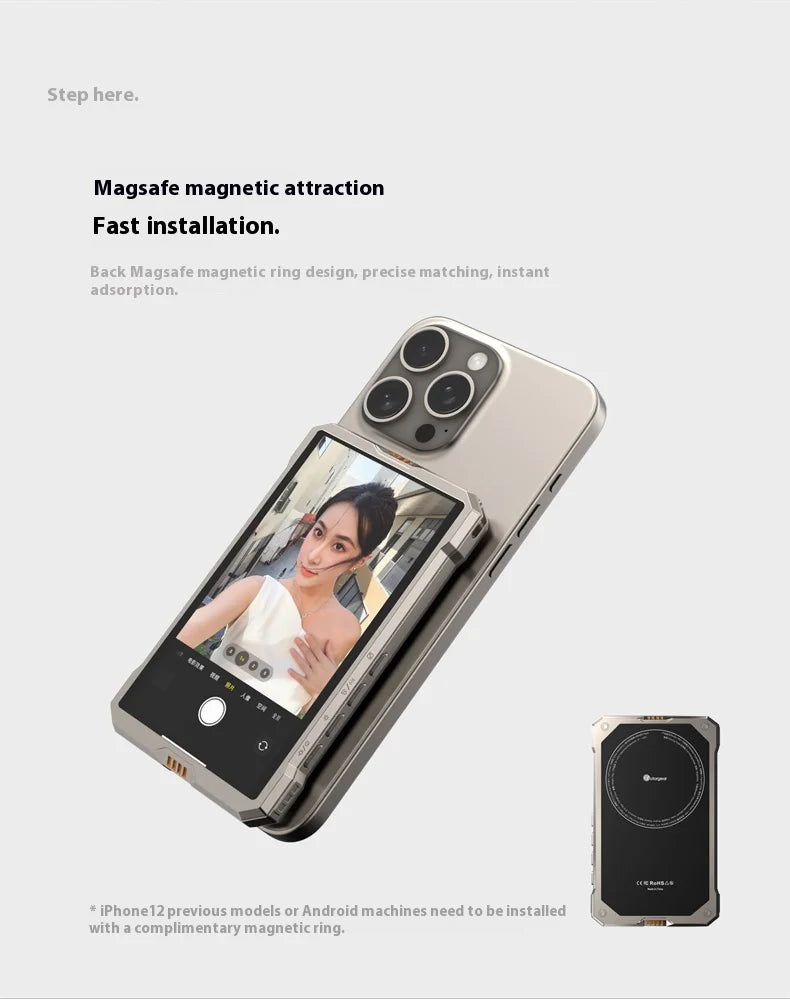 Wireless Magnetic Selfie Display for Mobile Phone.