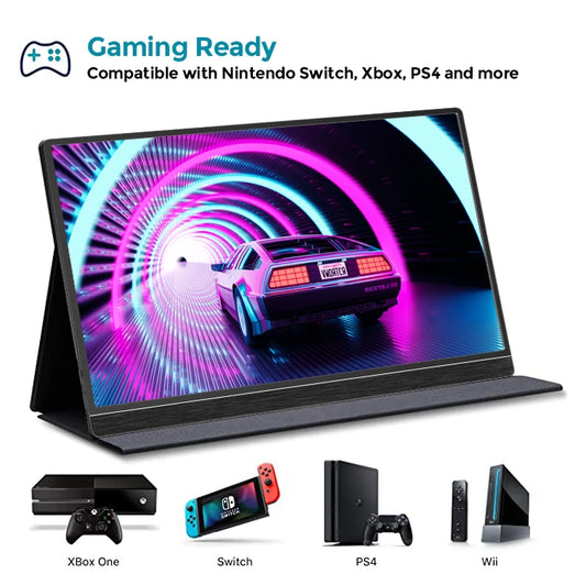 15.6” Ultra-Slim Portable Monitor – FHD 1080P IPS, 60Hz, USB-C, Dual Speakers