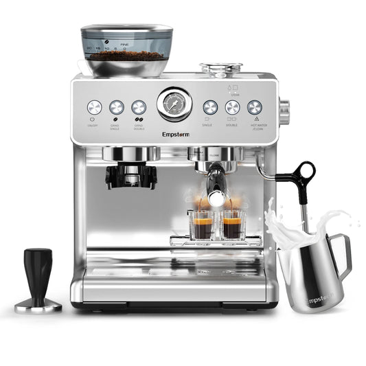 Empstorm Semi-Automatic Espresso Coffee Machine 20 Bar – 1450W Stainless Steel 304 Coffee Maker with 3L Tank (EM-21M)