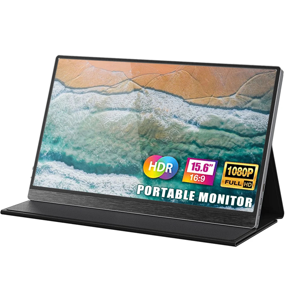 15.6” Ultra-Slim Portable Monitor – FHD 1080P IPS, 60Hz, USB-C, Dual Speakers