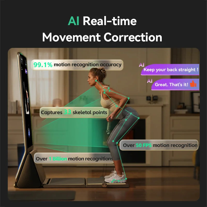 AEKE K1 Professional Smart Gym Mirror - All-in-One Home Training Touchscreen with Pilates Ring