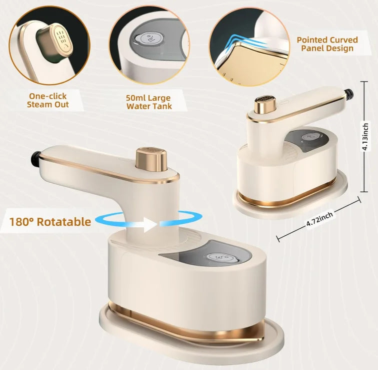 Portable Mini Electric Iron, Anti-Dry-Burning Household Outdoor Use Clothes